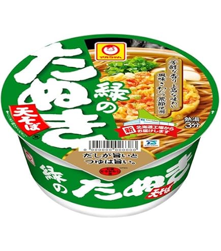 Amazon.co.jp: マルちゃん 緑のたぬき天そば（西） 96g×12個 : 食品